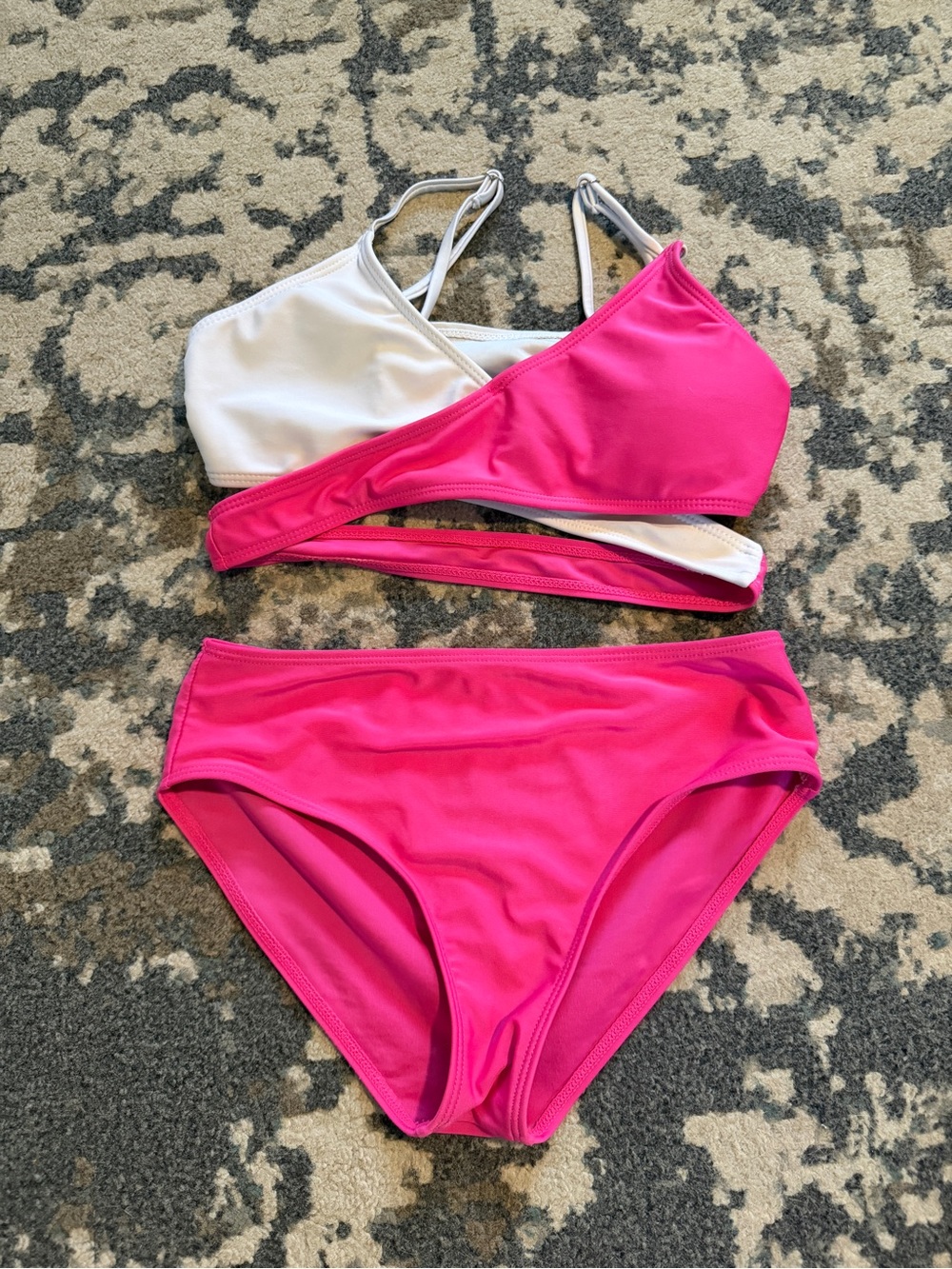 Girl’s Pink and White SHEIN Bikini Size 10Y